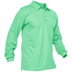 Magcomsen Men's 3 Button Polo Shirt, Mint Green