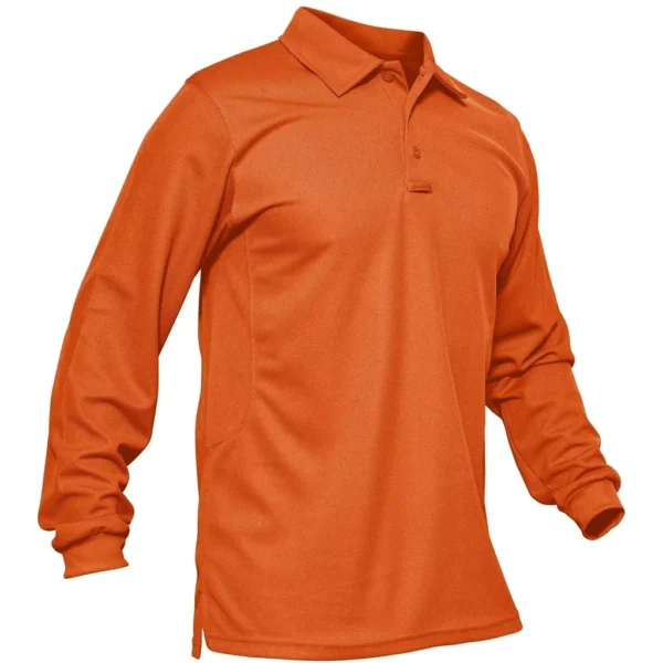 Magcomsen Men's 3 Button Polo Shirt, Orange