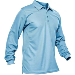 Magcomsen Men's 3 Button Polo Shirt, Sky Blue