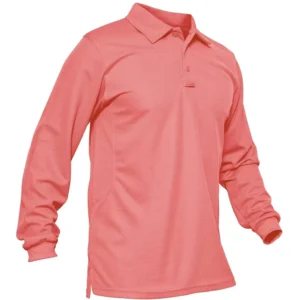 Magcomsen Men's 3 Button Polo Shirt, Watermelon Red