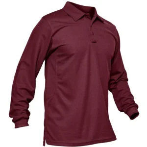 Magcomsen Men's 3 Button Polo Shirt, Wine Red