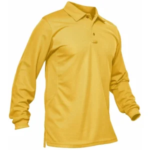 Magcomsen Men's 3 Button Polo Shirt, Yellow