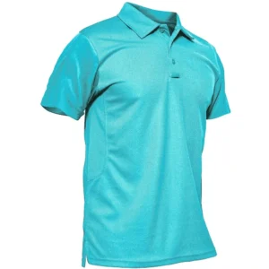 Magcomsen Men's Polo Shirt, Ice Blue-short