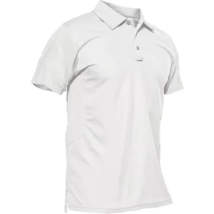 Magcomsen Men's Polo Shirt, White-short