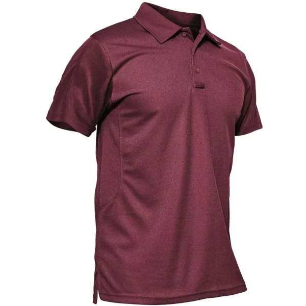 Magcomsen Men's Polo Shirt, Wine Red-short