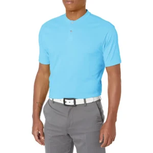 PGA TOUR Men's Pique Short Sleeve Golf Polo Shirt with Casual Collar, Blue Blossom