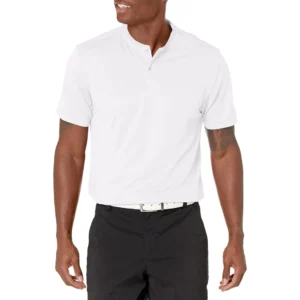 PGA TOUR Men's Pique Short Sleeve Golf Polo Shirt with Casual Collar, Bright White