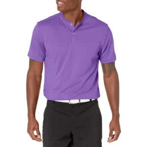 PGA TOUR Men's Pique Short Sleeve Golf Polo Shirt with Casual Collar, Passion Flower