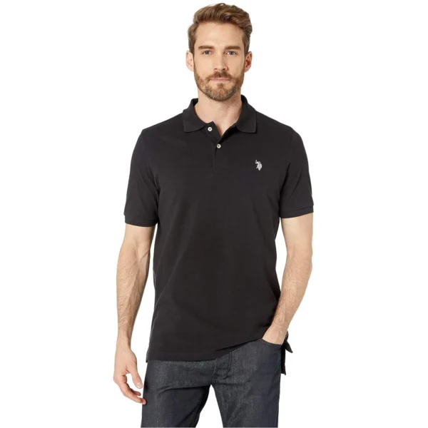 U.S. Polo Assn. Men's Classic Polo Shirt, Black/White