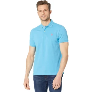 U.S. Polo Assn. Men's Classic Polo Shirt, Blue Fin Heather