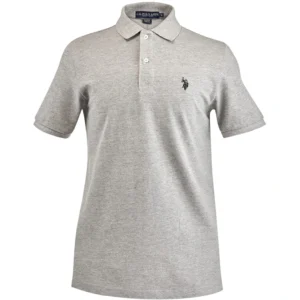 U.S. Polo Assn. Men's Classic Polo Shirt, Heather Grey/Black