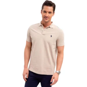 U.S. Polo Assn. Men's Classic Polo Shirt, Khaki Heather