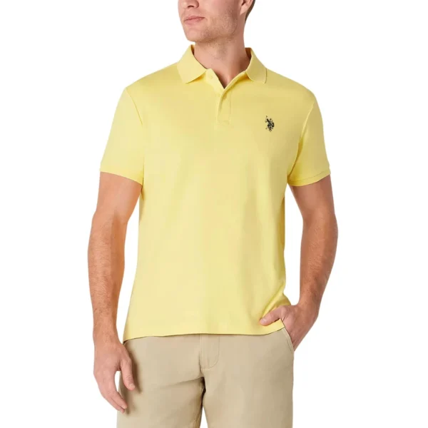 U.S. Polo Assn. Men's Classic Polo Shirt, Lemon Frost/Navy