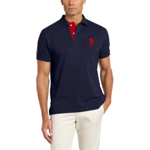 U.S. Polo Assn. Men's Short-Sleeve Polo Shirt with Applique, Classic Navy