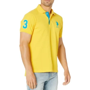 U.S. Polo Assn. Men's Short-Sleeve Polo Shirt with Applique, Dandelion