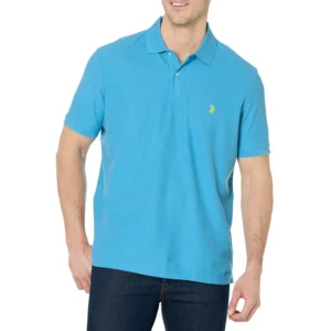 U.S. Polo Assn. Men's Ultimate Pique Polo, Blue Fin Heather